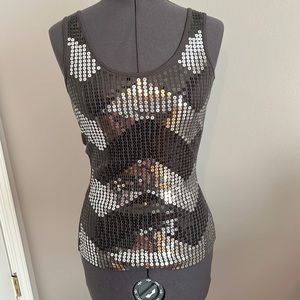 Sequin gray tank top